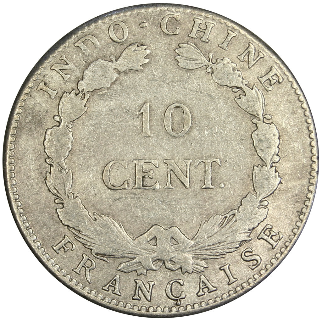 Indocina, 10 Cent, 1920, MB+, Argento, Lecompte:159