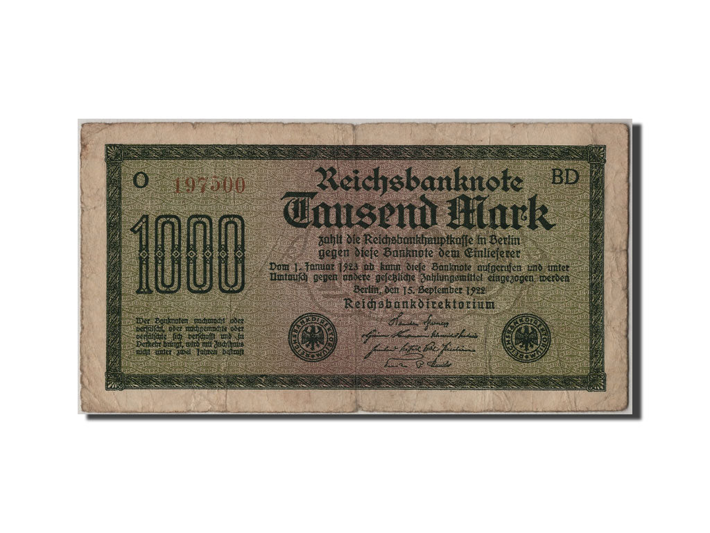 Banknote, Germany, 1000 Mark, 1922, 1922-09-15, VF(20-25)