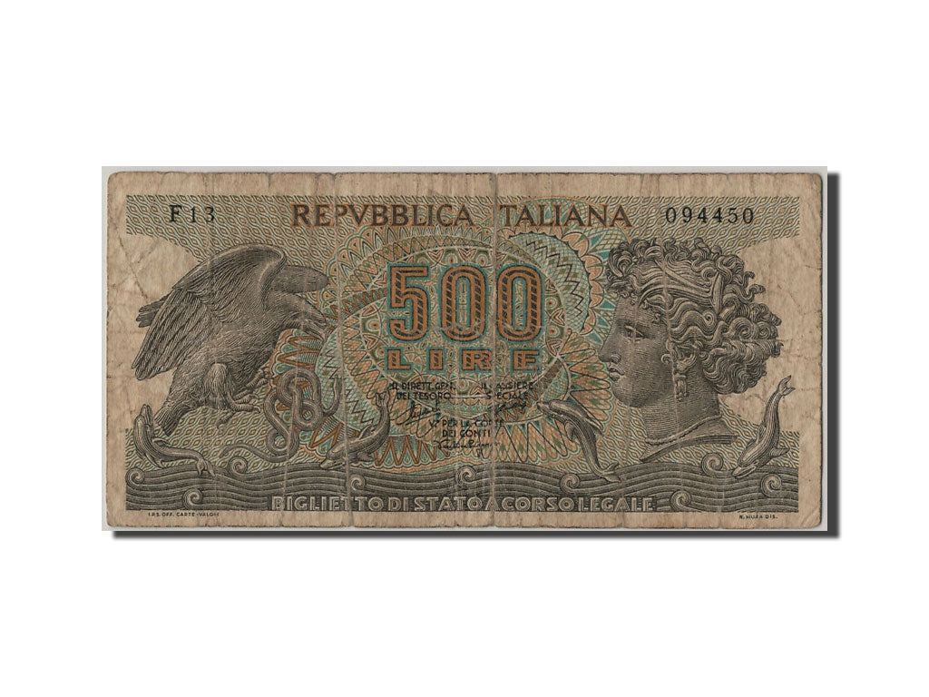 Italie, 500 Lire type Arethusa