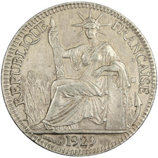 Indochine, 10 Cent, 1929, Paris, MS(60-62), Silver, Lecompte #169, 2.72