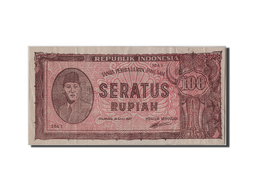 Indonesia, 100 Rupiah, 1947, KM #29, 1947-07-26, AU(50-53), SDA 1