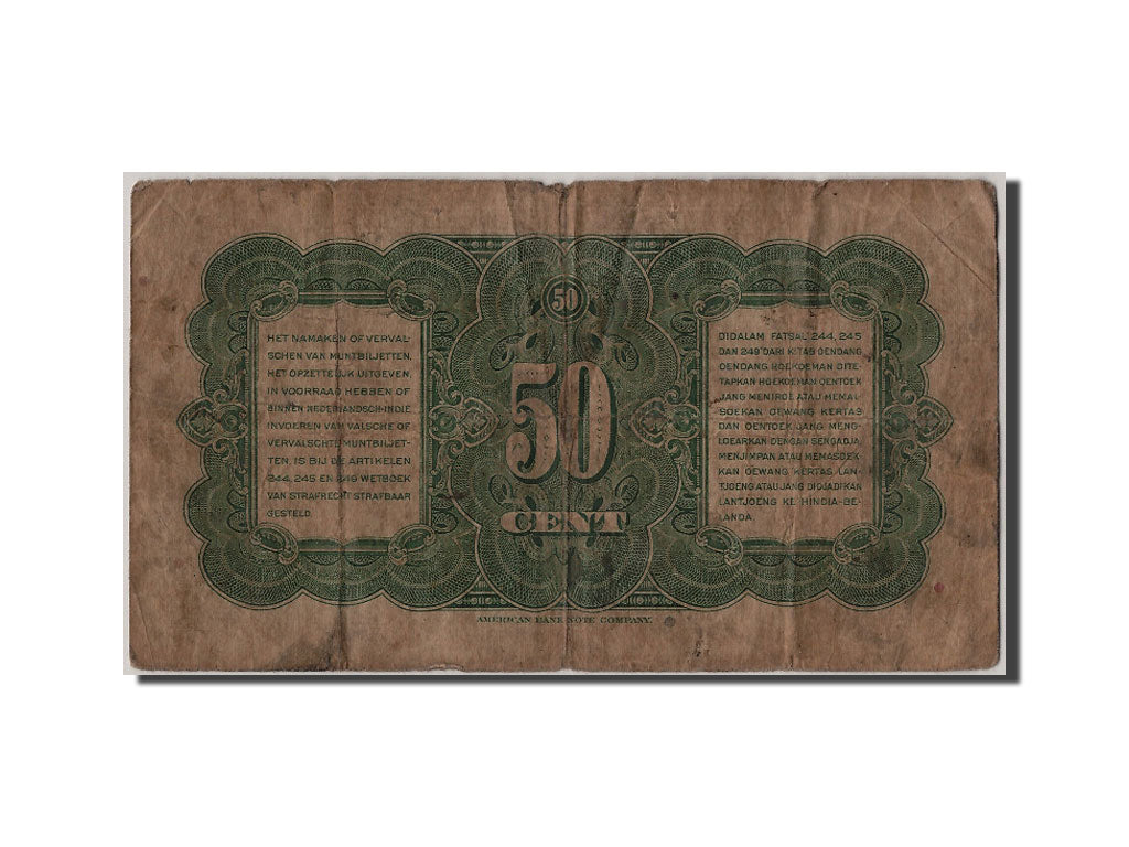 Banknote, Netherlands Indies, 50 Cents, 1943, 1943-03-02, VG(8-10)