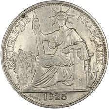 Indochine, 20 Cent, 1925, Paris, AU(50-53), Silver, Lecompte #225, 5.40