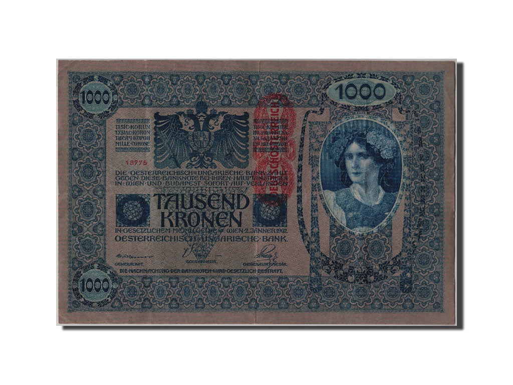 Banconote, Austria, 1000 Kronen, BB
