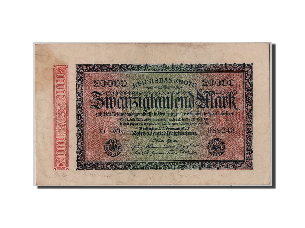 Banconote, Germania, 20,000 Mark, 1923, 1923-02-20, MB+