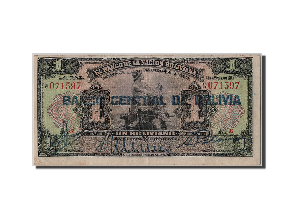 Billete, 1 Boliviano, Bolivia, MBC