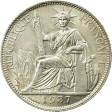 Coin, French Indochina, 20 Cents, 1937, Paris, MS(60-62), Silver, Lecompte:236