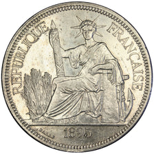 FRENCH INDO-CHINA, Piastre, 1895, Paris, KM #5, AU(50-53), Silver, Lecompte...
