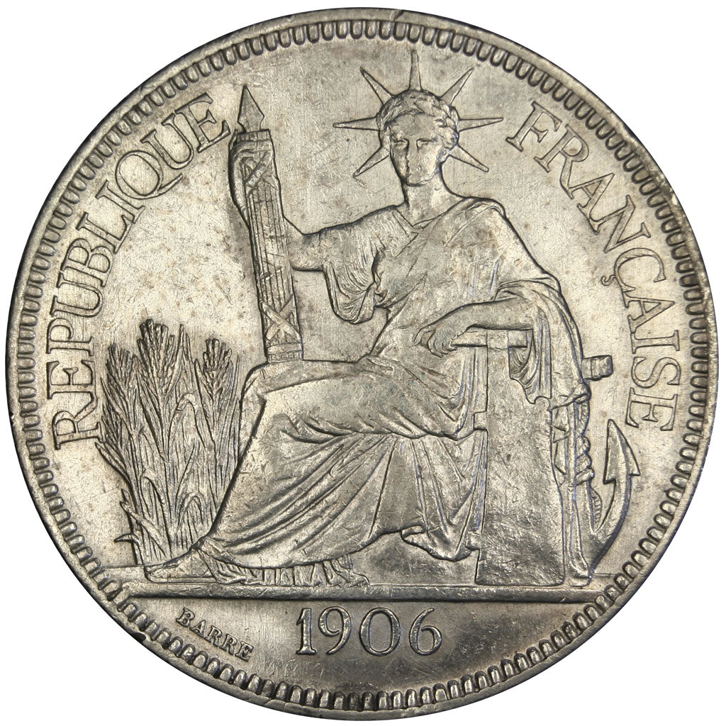 Indocina francese, Piastre, 1906, Paris, BB+, Argento, Lecompte:289