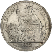Indochine, 1 Piastre, 1922, Heaton, MS(60-62), Silver, Lecompte #299, 27.11