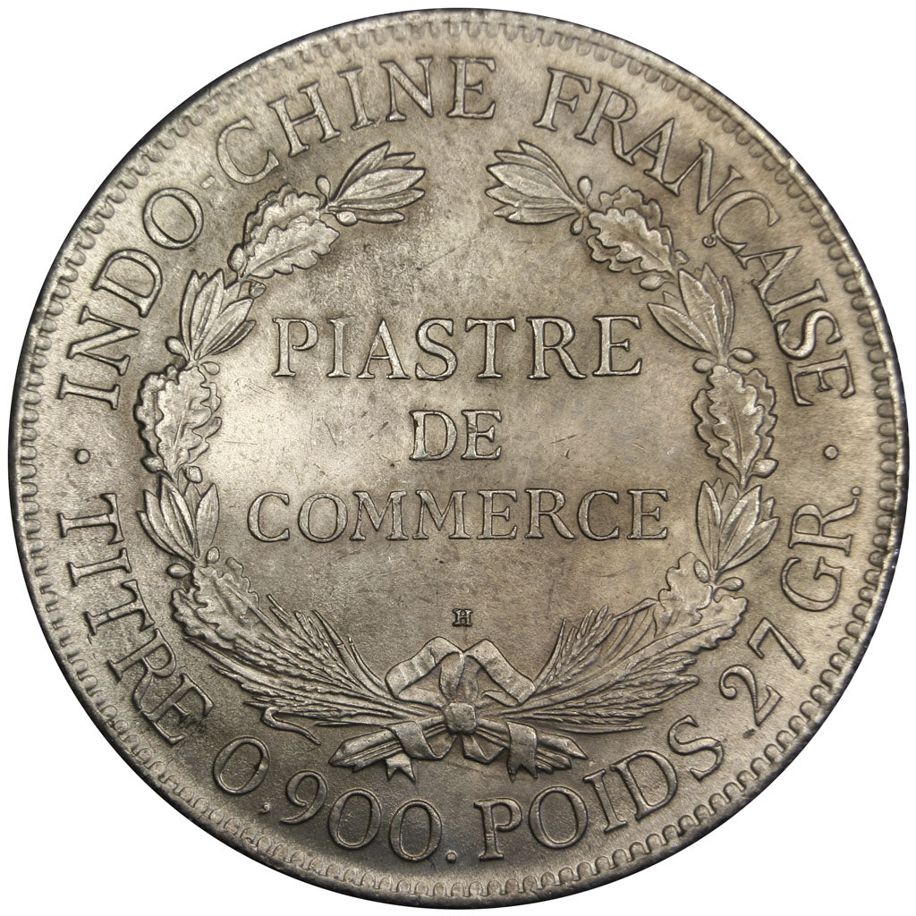 Indochine, 1 Piastre, 1922, Heaton, MS(60-62), Silver, Lecompte #299, 27.11