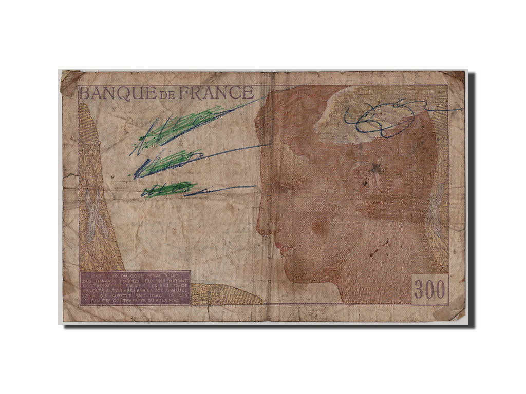 France, 300 Francs, 300 F 1938-1939, 1938, KM #87a, 1938-11-06, VG(8-10),...