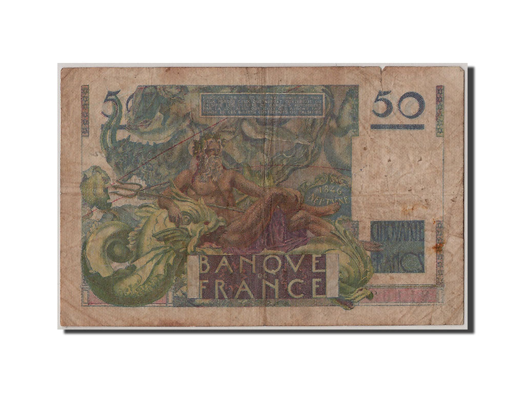 Banknote, France, 50 Francs, 50 F 1946-1951 ''Le Verrier'', 1950, 1950-08-24