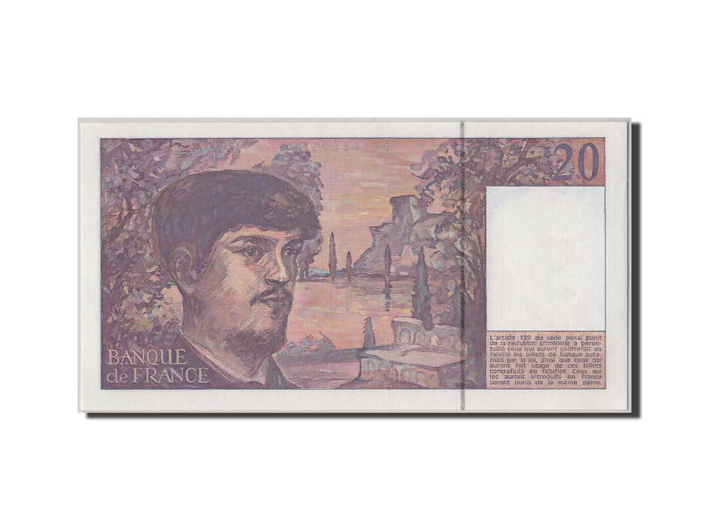 Banconote, Francia, 20 Francs, 20 F 1980-1997 ''Debussy'', 1990, FDS