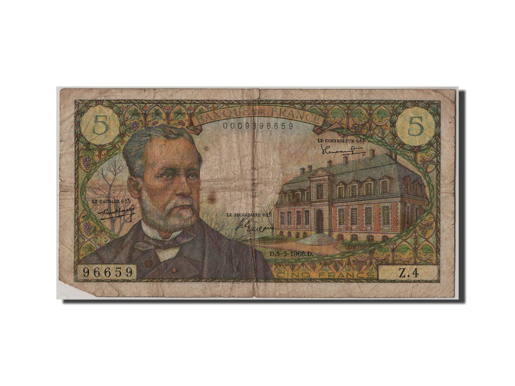 France, 5 Francs, 5 F 1966-1970 ''Pasteur'', 1966, KM #146a, 1966-05-05,...