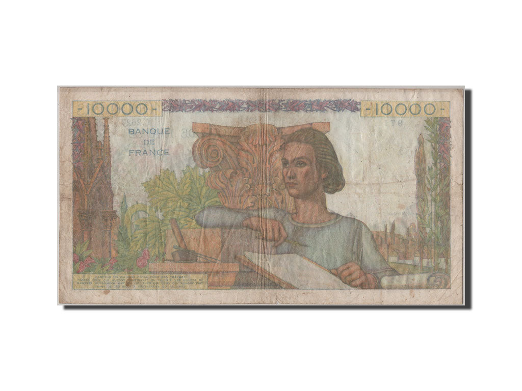 Billet, France, 10,000 Francs, 10 000 F 1945-1956 ''Génie Français'', 1952