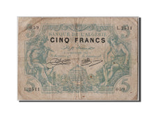 Algeria, 5 Francs, 1923, KM #71b, 1923-12-11, VF(20-25), L.2511