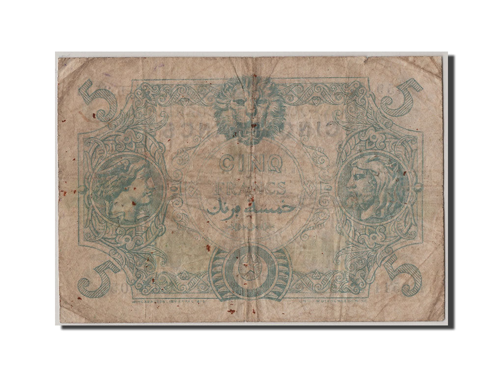 Algeria, 5 Francs, 1923, KM #71b, 1923-12-11, VF(20-25), L.2511