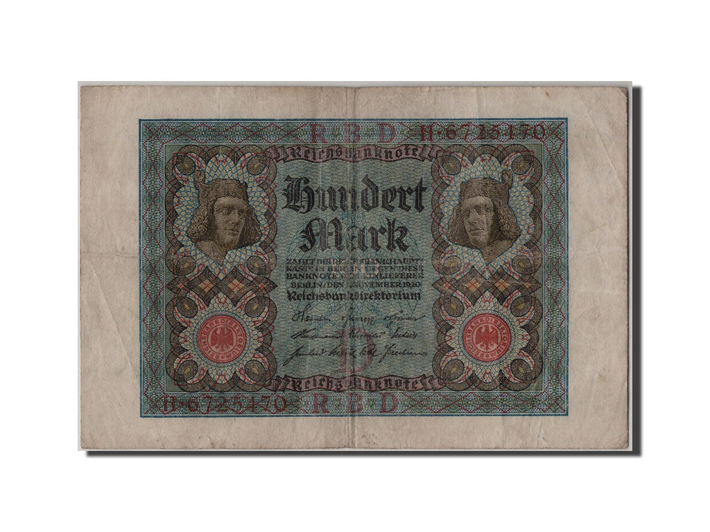 Banconote, Germania, 100 Mark, 1920, 1920-11-01, MB+