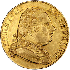 FRANCE, Louis XVIII, 20 Francs, 1815, London, KM #706.7, AU(50-53), Gold,...