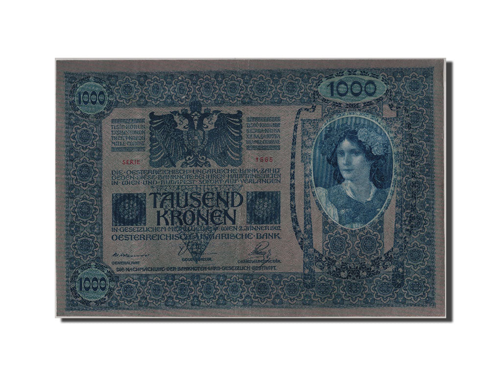 Geldschein, Österreich, 1000 Kronen, SS+