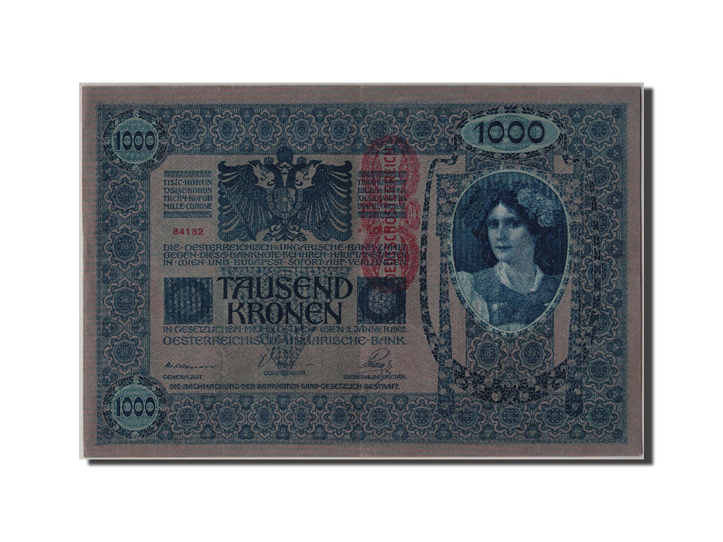 Austria, 1000 Kronen, KM #59, AU(50-53), 84182 Serie 1558