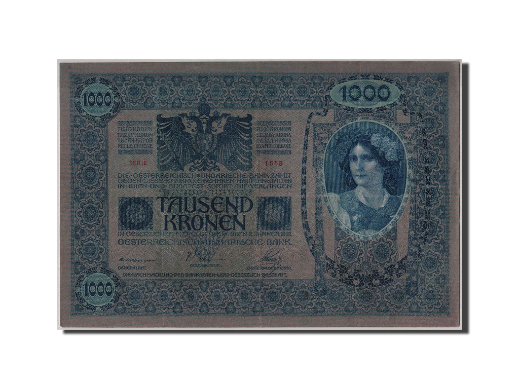 Austria, 1000 Kronen, KM #59, AU(50-53), 84182 Serie 1558