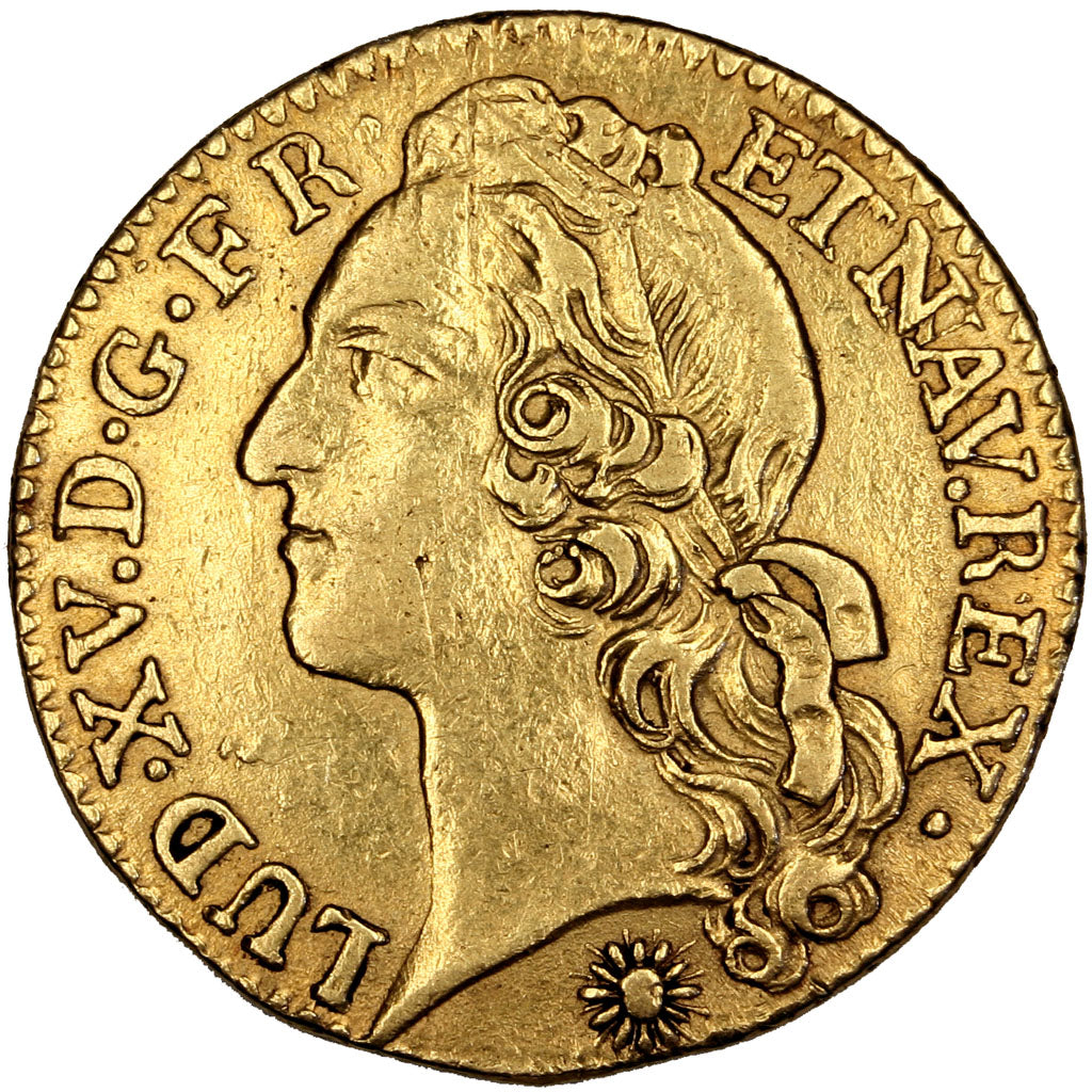 FRANCE, Louis d'or au bandeau, Louis D'or, 1743, Lyon, KM #513.6, EF(40-45),...