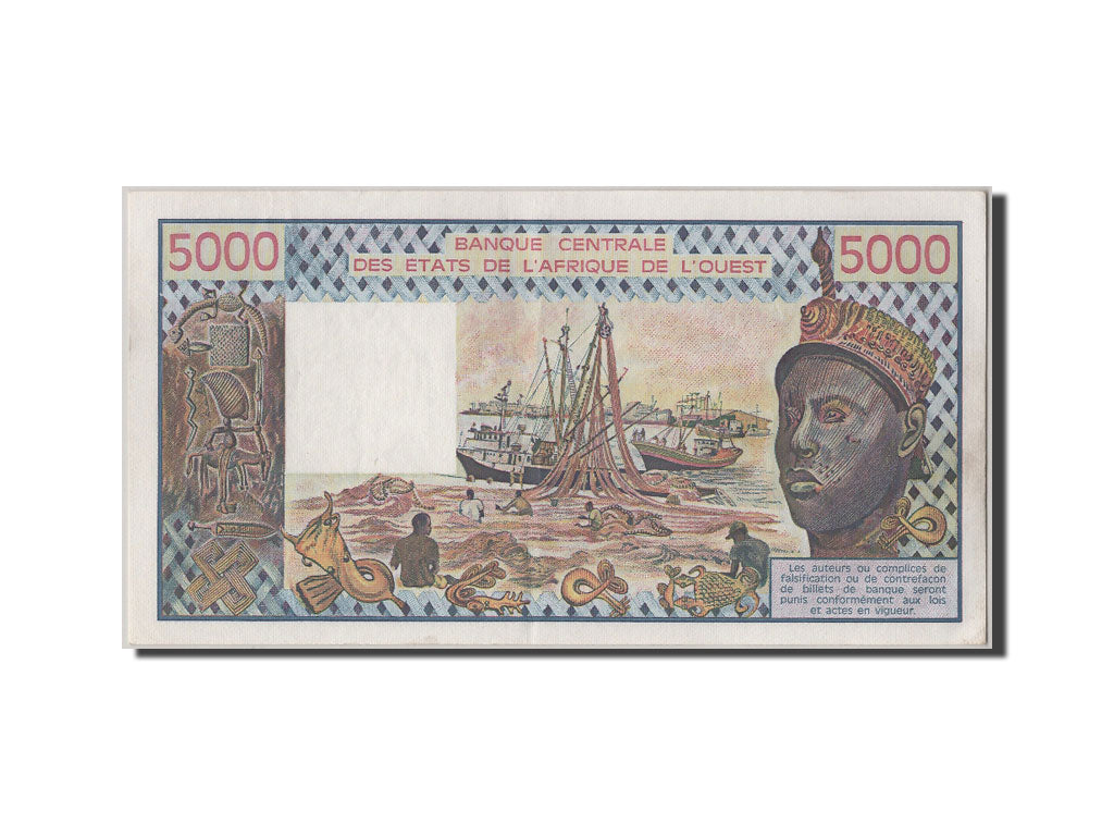 Banknote, West African States, 5000 Francs, 1985, AU(55-58)