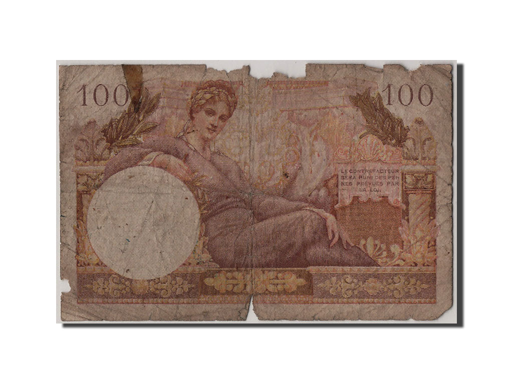 France, 100 Francs, 1947 French Treasury, 1947, KM #M9, 1947-01-01, VG(8-10),...