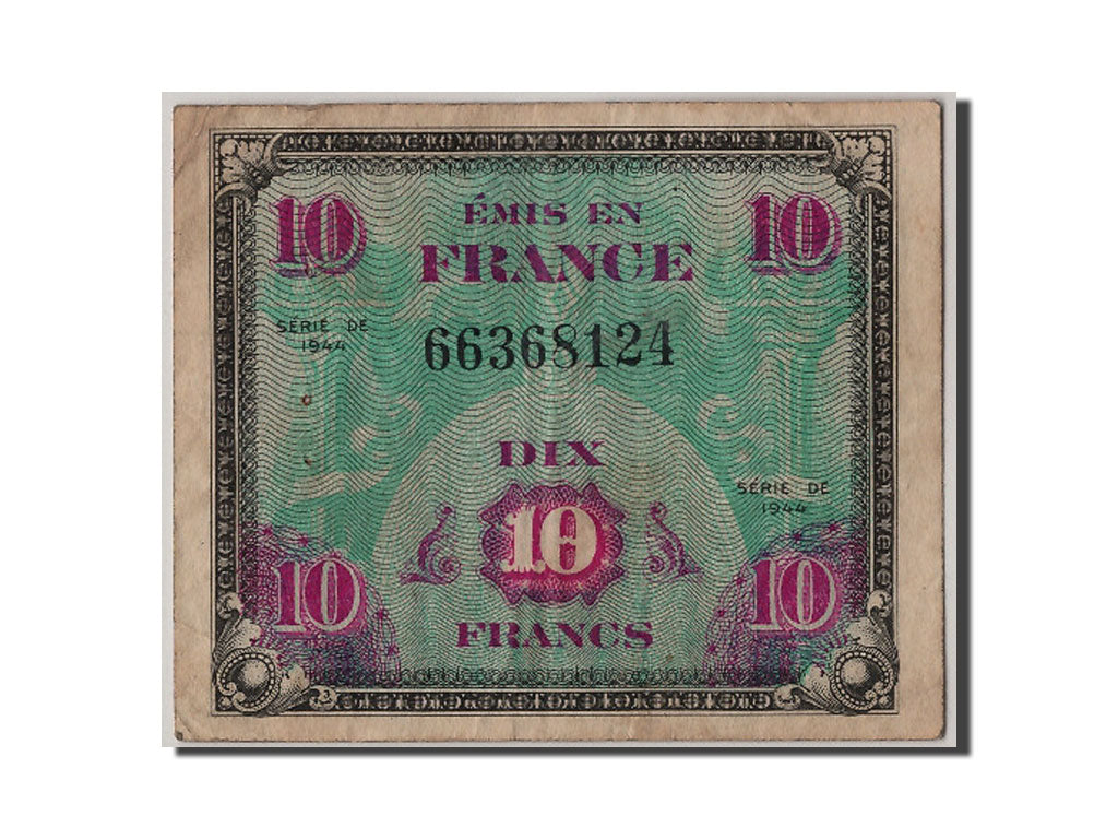 France, 10 Francs, 1944 Flag/France, 1944, KM #116a, VF(30-35), 66368124,...
