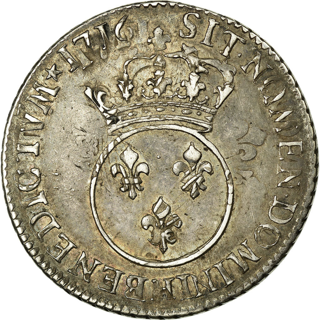 Coin, France, Louis XV, 1/4 Écu Vertugadin, 30 Sols, 1/4 ECU, 1716, La