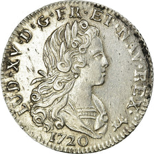 Moneda, Francia, Louis XV, Petit Louis d'argent (3 livres), 1/3 Ecu, 1720
