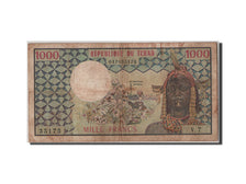 Chad, 1000 Francs, KM #3b, 1978-04-01, VF(20-25), V.7 35175