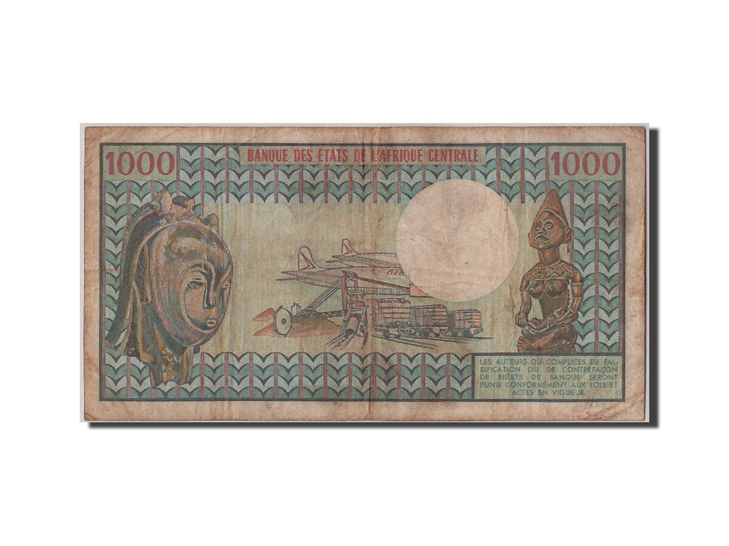 Chad, 1000 Francs, KM #3b, 1978-04-01, VF(20-25), V.7 35175