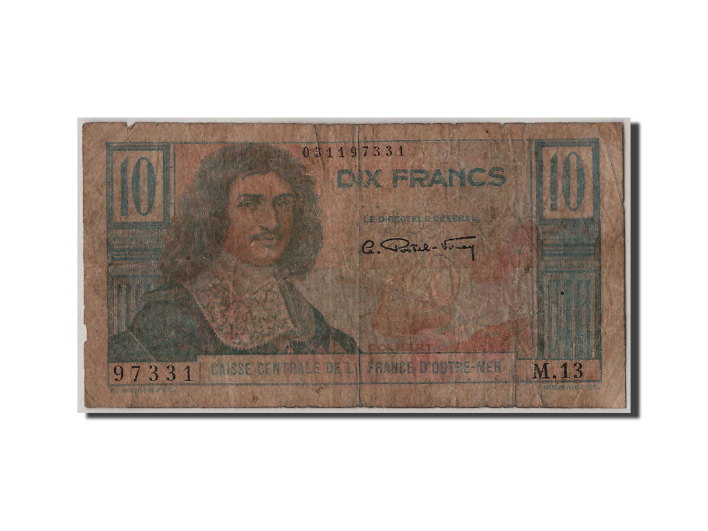 French Equatorial Africa, 10 Francs, KM #21, F(12-15), M.13 97331