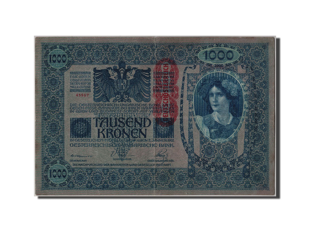 Banknote, Austria, 1000 Kronen, 1919, VF(30-35)