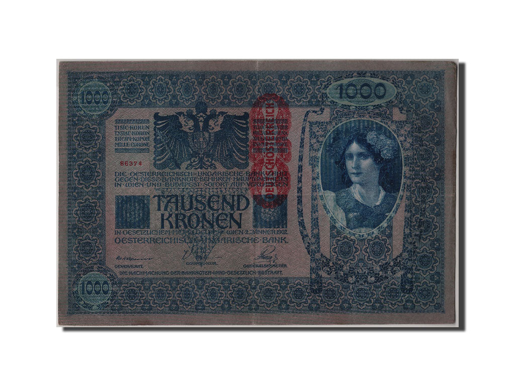Geldschein, Österreich, 1000 Kronen, 1919, SS