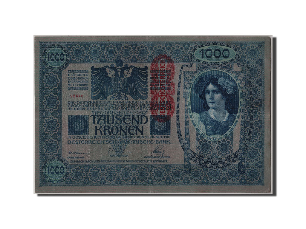 Banconote, Austria, 1000 Kronen, 1919, BB