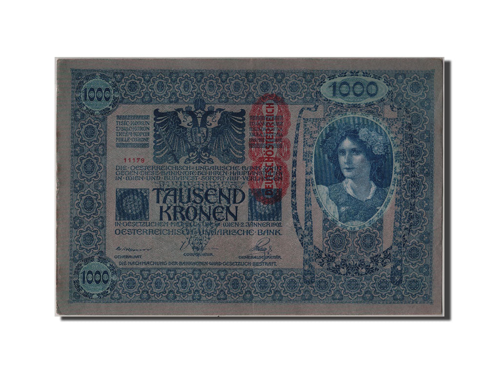 Billet, Autriche, 1000 Kronen, 1919, TTB