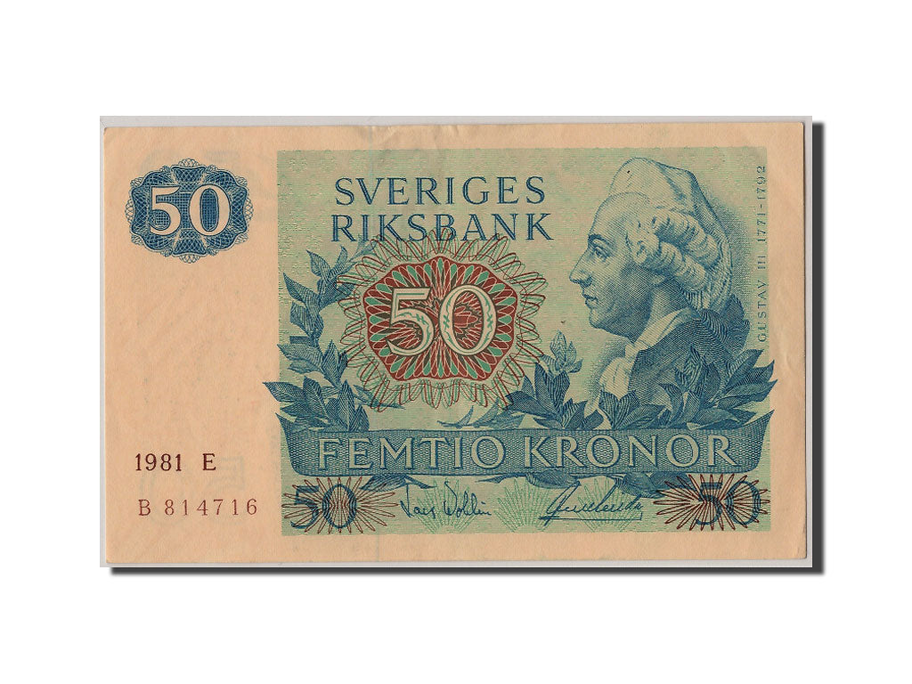 Sweden, 50 Kronor, 1981, KM #53c, AU(55-58), B814716