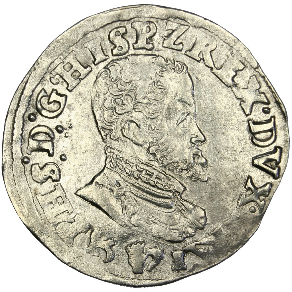 Belgium, 1/10 Ecu, 1571, Anvers, AU(50-53), Silver, 3.34