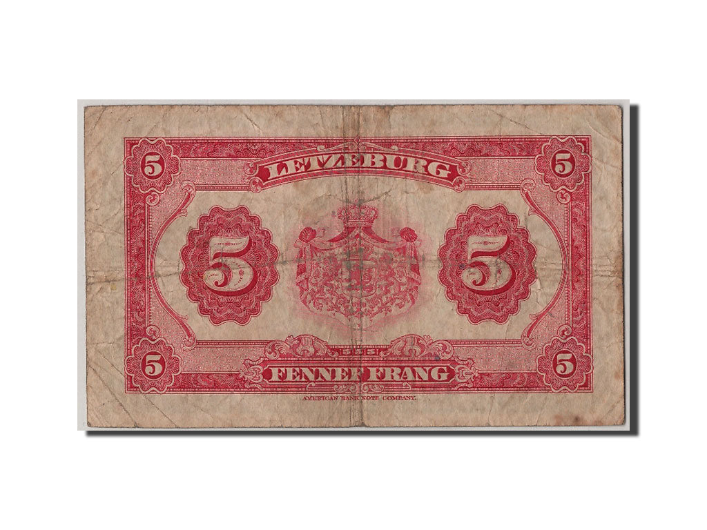 Luxembourg, 5 Francs, KM #43b, VF(20-25), A931852
