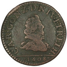 FRENCH STATES, 2 Liard, 1608, Charleville, KM #12.1, VF(20-25), Copper, C2G...