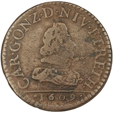 FRENCH STATES, 2 Liard, 1609, Charleville, KM #12.1, VF(20-25), Copper, C2G...