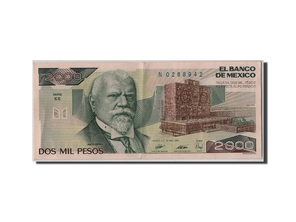 Banknote, Mexico, 2000 Pesos, 1989, 1989-03-28, UNC(60-62)