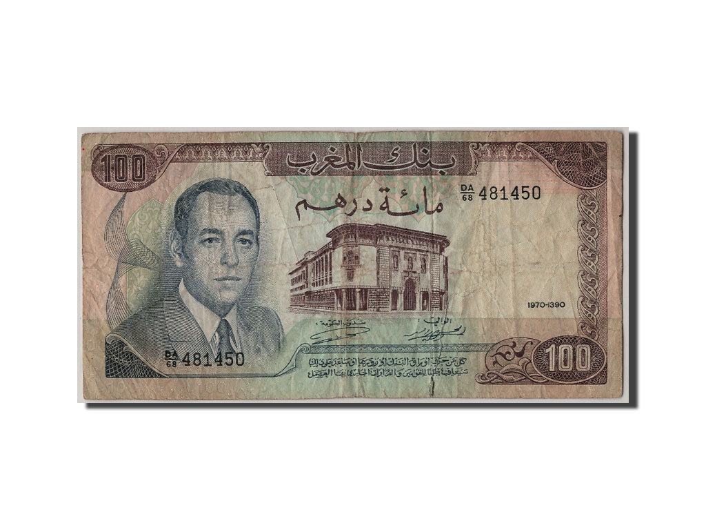 Morocco, 100 Dirhams, 1970, KM #59a, VF(20-25), DA/68 481450