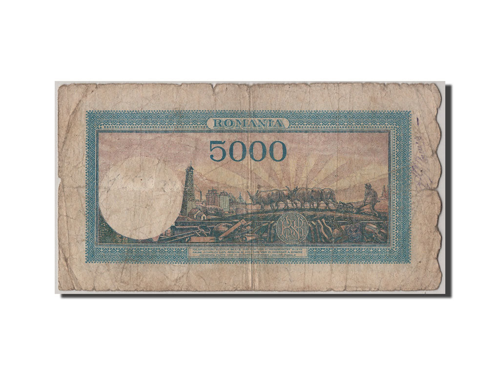 Romania, 5000 Lei, 1945, KM #56a, 1945-03-20, F(12-15), B/4 0555505