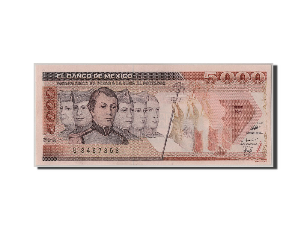 Mexico, 5000 Pesos, 1989, KM #88c, 1989-03-28, UNC(65-70), U8467358