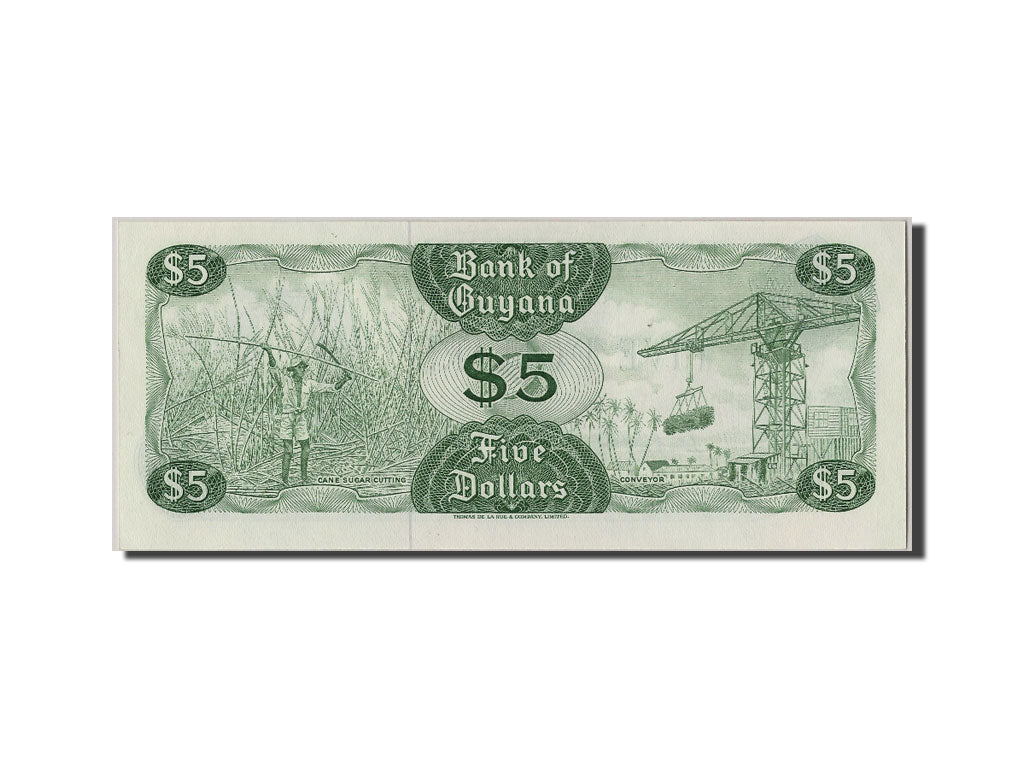 Guyana, 5 Dollars, KM #22e, UNC(65-70), A/32 475331
